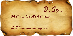 Déri Szofrónia névjegykártya